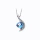 Jazzy Blue Topaz Diamond Pendant